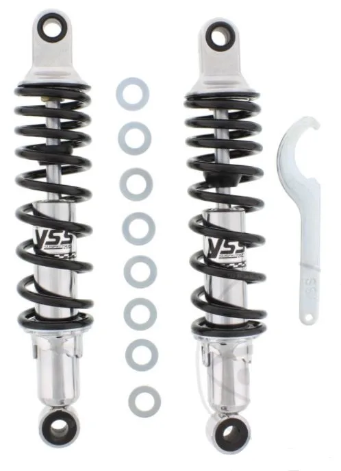 YSS Federbein Stoßdämpfer Satz RD222-320P-10-X mit ABE für MOTO GUZZI T3/T4 850 u. California, V7 750 Sport, SUZUKI VS 600 GL, /U, VS 750 G, YAMAHA XJ 750 Seca, XS 750 u. E, SE, YX 600 Radian 1972 - 2000
