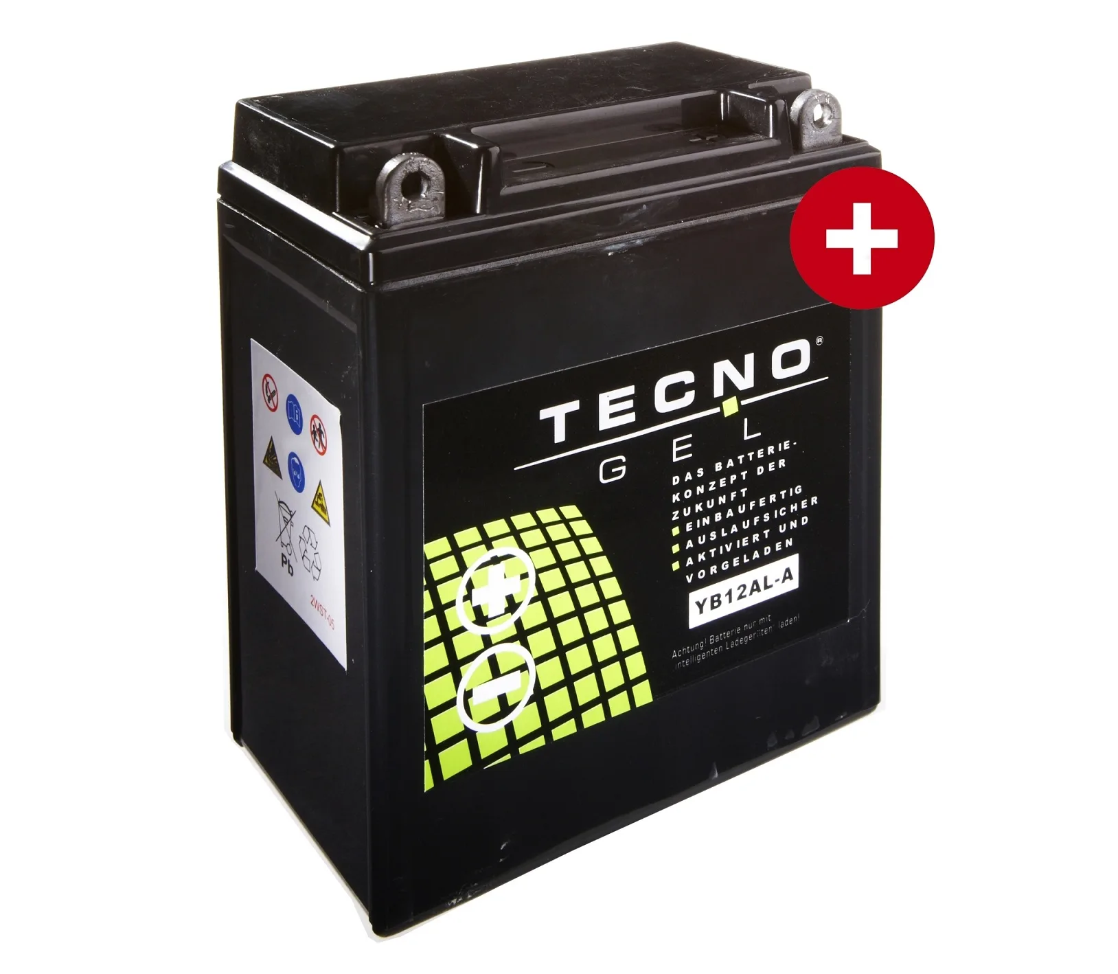 TECNO-GEL Batterie YB12AL-A, -A2 12V 12Ah DIN 51213