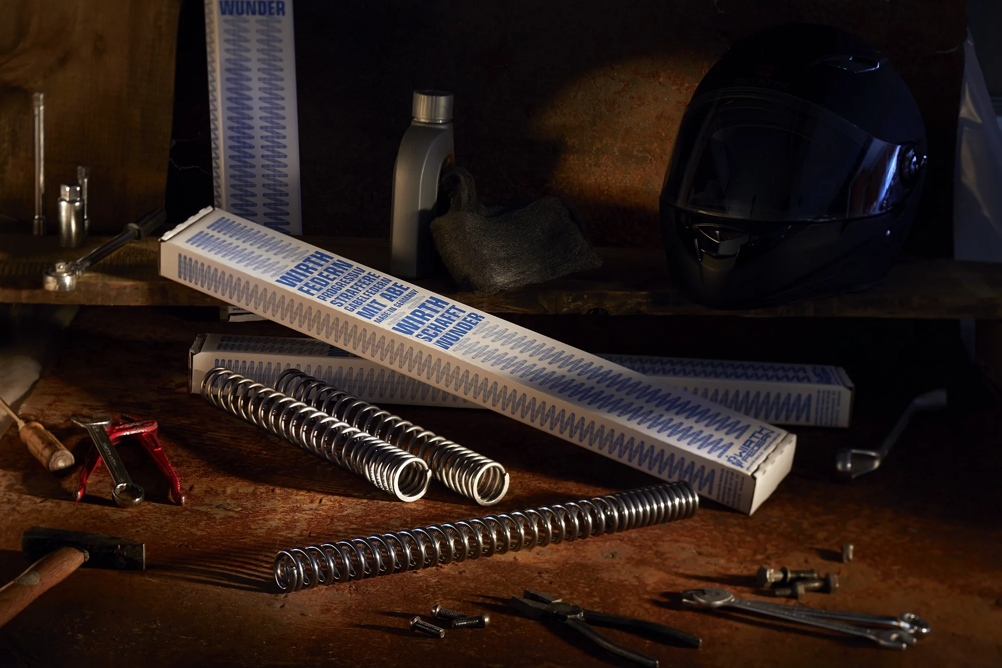 WIRTH GABELFEDER-SATZ 5040 NEU: POLIERT - KEINE REIBUNG, KEINE GERÄUSCHE - mit ABE - MADE IN GERMANY