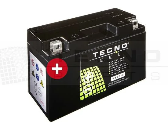 TECNO-GEL BATTERIE YT7B-4 = YT7B-BS (DIN 50790) 12V 7Ah