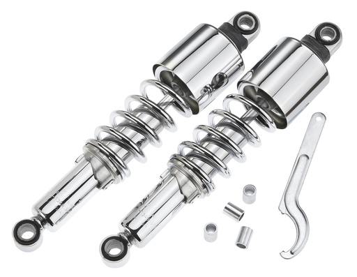 IKON Federbeine - Stoßdämpfer 7610-1412SP8 in chrom m. ABE f. HONDA CX 400, CX500, CX 600, CX 650